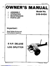 MTD 249-645A Owner's Manual