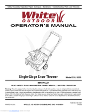 White Outdoor S235 Operator's Manual