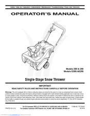 MTD 2B5 & 295 Operator's Manual