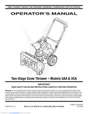 MTD 3CA Operator's Manual