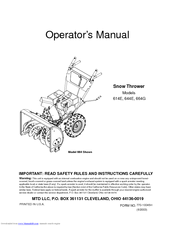 MTD 644E Operator's Manual