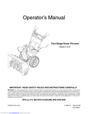 MTD 737-0168 Operator's Manual