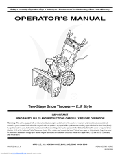 MTD 769-01275C Operator's Manual