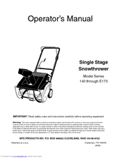 MTD Yard Machines E151 Series Operator's Manual