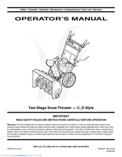 MTD C Style Operator's Manual