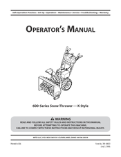 MTD K Style Operator's Manual