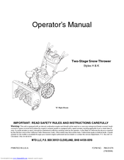 MTD H Style Operator's Manual