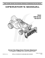 Mtd OEM-190-032 Operator's Manual