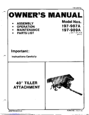 MTD 197-989A Owner's Manual
