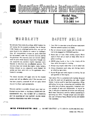 MTD 213-380 Operating And Service Instructions