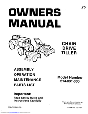 MTD 214-031-000 Owner's Manual