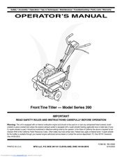 Mtd 390 Series Operator's Manual