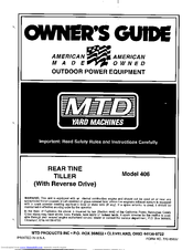 MTD 406 Owner's Manual