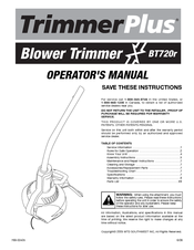 MTD TrimmerPlus BT720r Operator's Manual