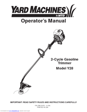 Mtd Yard Machines Y28 Operator's Manual