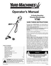 Mtd Yard Machines Y780 Operator's Manual