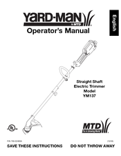 Mtd Yard-Man YM137 Operator's Manual