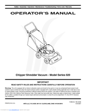 MTD 020 Series Operator's Manual