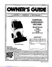 MTD 103A Series Owner's Manual