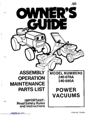 MTD 240-670A Owner's Manual