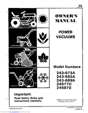 MTD 243-685A Owner's Manual