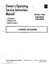 MTD 246-680A Owner's Operating Service Instruction Manual