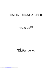 Multi-Link The Stick Voice/Fax/Modem Call Processor Online Manual