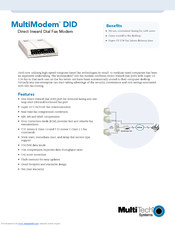 Multitech MultiModem DID Brochure & Specs