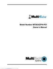 Multitech MultiModem MT5634ZPW-PCI Owner's Manual