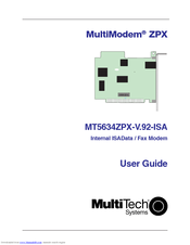 Multitech MultiModem MT5634ZPX-V.92-ISA User Manual