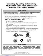 Munchkin VWH High Efficiency Hot Water Supply Boiler Installation & Operating Instructions Manual