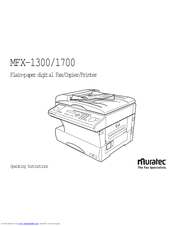 Muratec MFX-1300/1700 Operating Instructions Manual