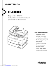 Muratec F-300 Specification Sheet