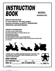 Murray 465609x24A Instruction Book