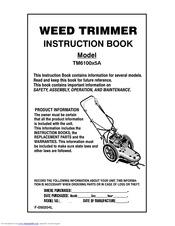 Murray TM6100X5A Instruction Book