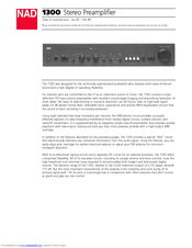 NAD 1300 Specification Sheet