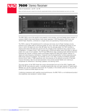 NAD 7600 Specification Sheet