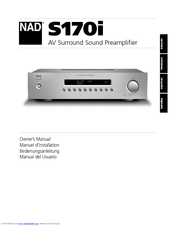 NAD Surround Sound Preamp Processor S 170i Owner's Manual