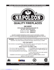 Napoleon GI3016-N Installation And Operation Instructions Manual