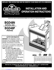 Napoleon BGD48P Installation And Operation Instructions Manual