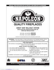 Napoleon BGDV42N Installation And Operation Instructions Manual