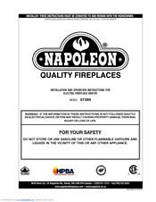 Napoleon EF38H Installation And Operation Instructions Manual