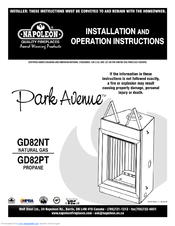 Napoleon PARK AVENUE GD82NT Installation And Operation Instructions Manual