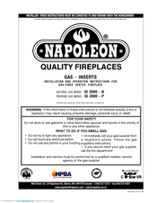 Napoleon GI 3600-N Installation And Operation Instructions Manual