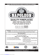 Napoleon BGD38PT Installation And Operation Instructions Manual