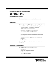 National Instruments Portable Monitor Accessory NI PMA-1115 User Manual