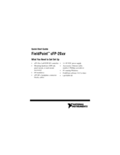 National Instruments FieldPoint cFP-20 Series Quick Start Manual