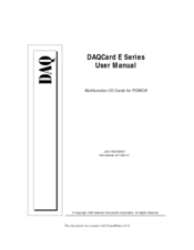 National Instruments DAQCard E Series User Manual
