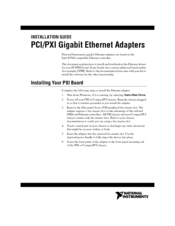 National Instruments Gigabit Ethernet Adapters Installation Manual