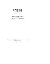 National Instruments GPIB-BUF User Manual